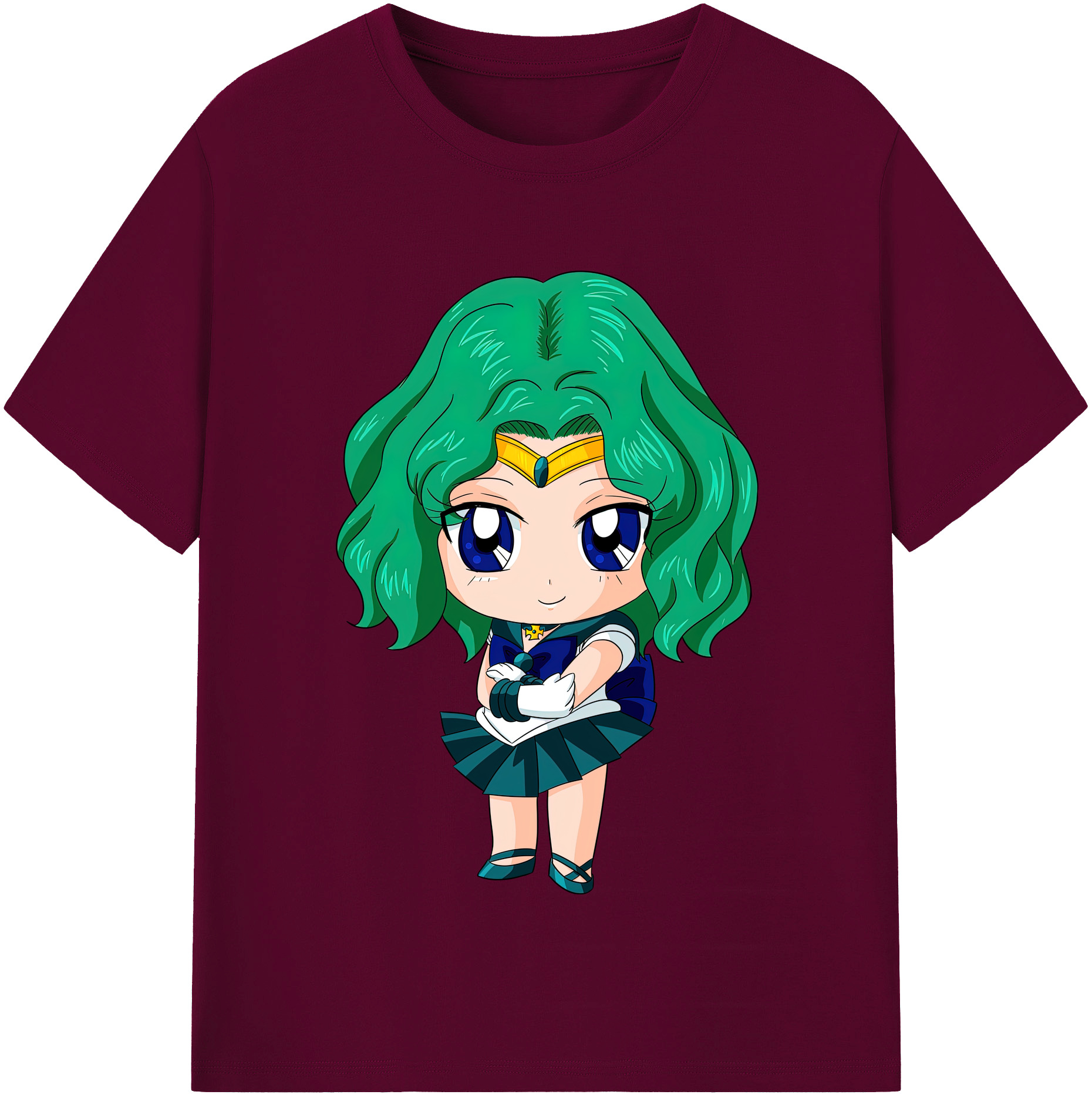 （画像用） 美少女戦士セーラームーン 海王 みちる（かいおう みちる） Sailor Moon Kaiou Michiru レディースカジュアルプリントTシャツ（綿100％）